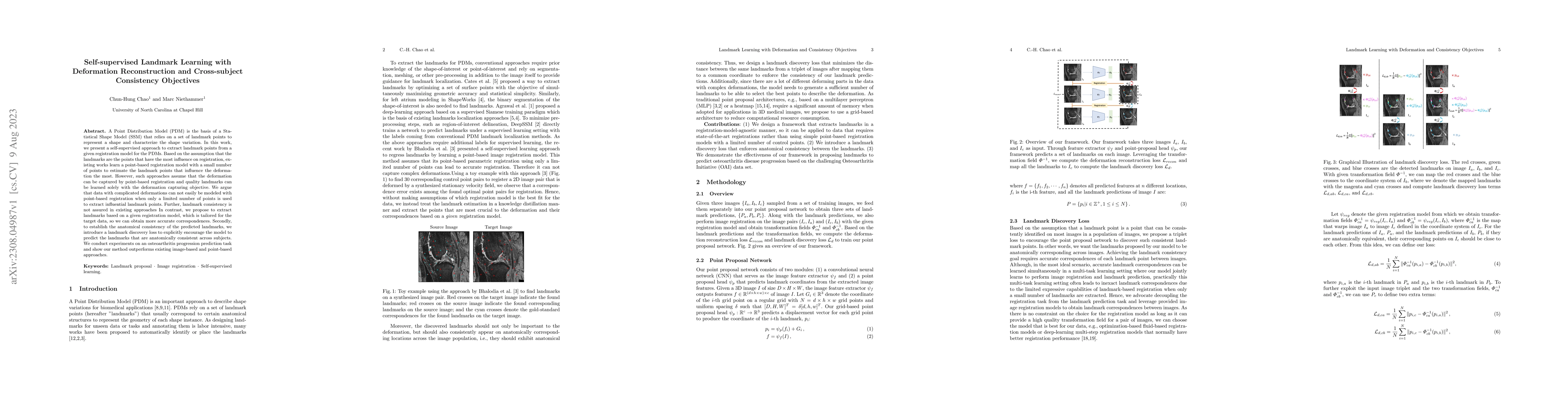 Thumbnail for Self-supervised Landmark Learning with Deformation Reconstruction and
  Cross-subject Consistency Objectives