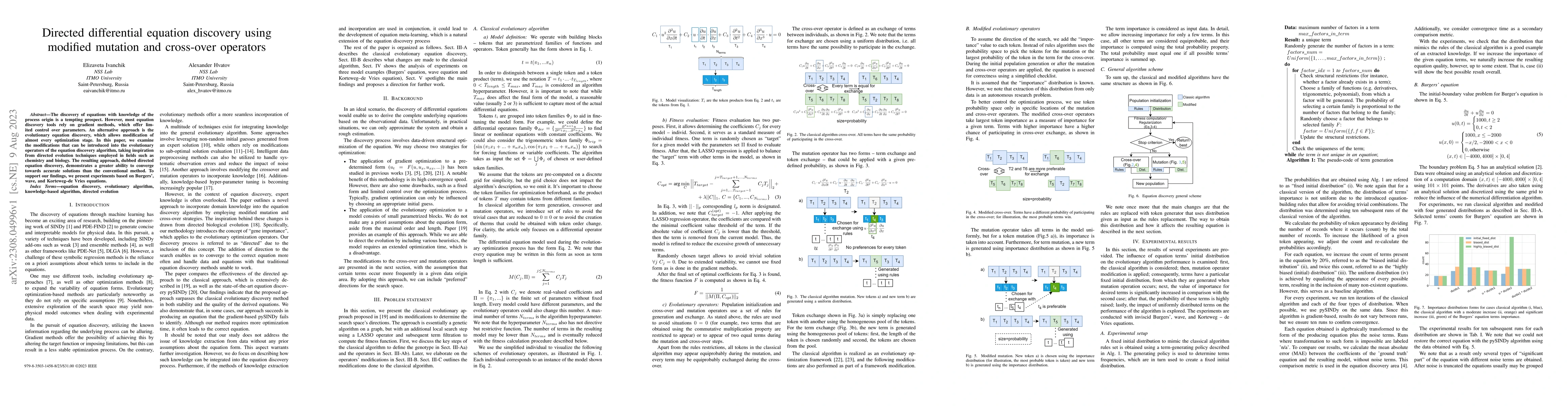 Thumbnail for Directed differential equation discovery using modified mutation and
  cross-over operators