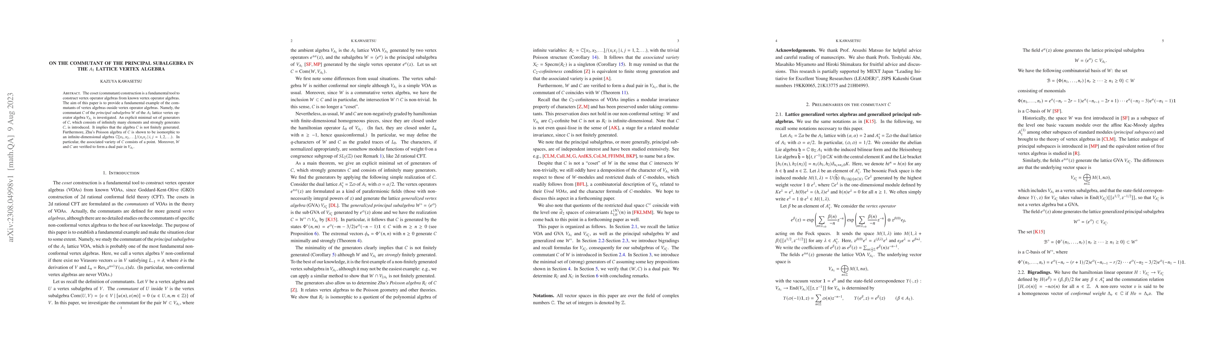 Thumbnail for On the commutant of the principal subalgebra in the $A_1$ lattice vertex
  algebra