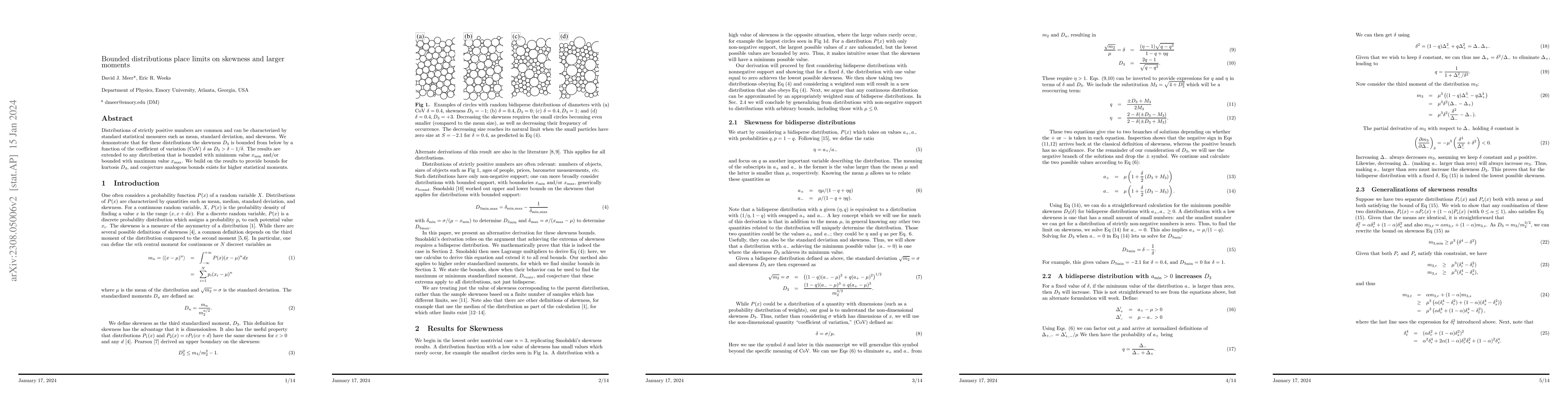 Thumbnail for Bounded Distributions place Limits on Skewness and Larger Moments