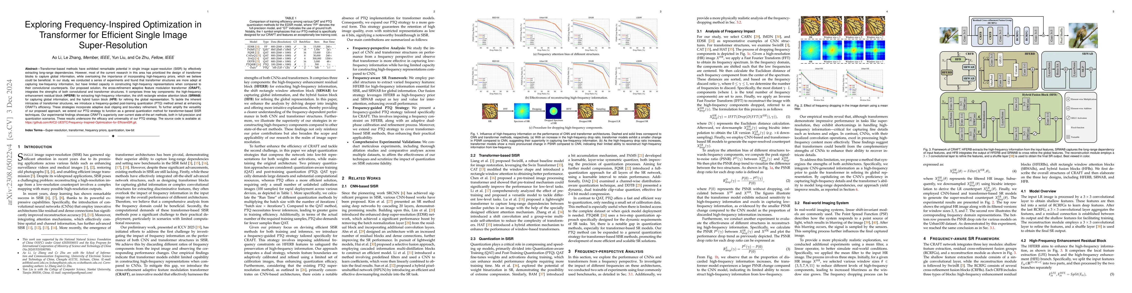 Thumbnail for Exploring Frequency-Inspired Optimization in Transformer for Efficient
  Single Image Super-Resolution