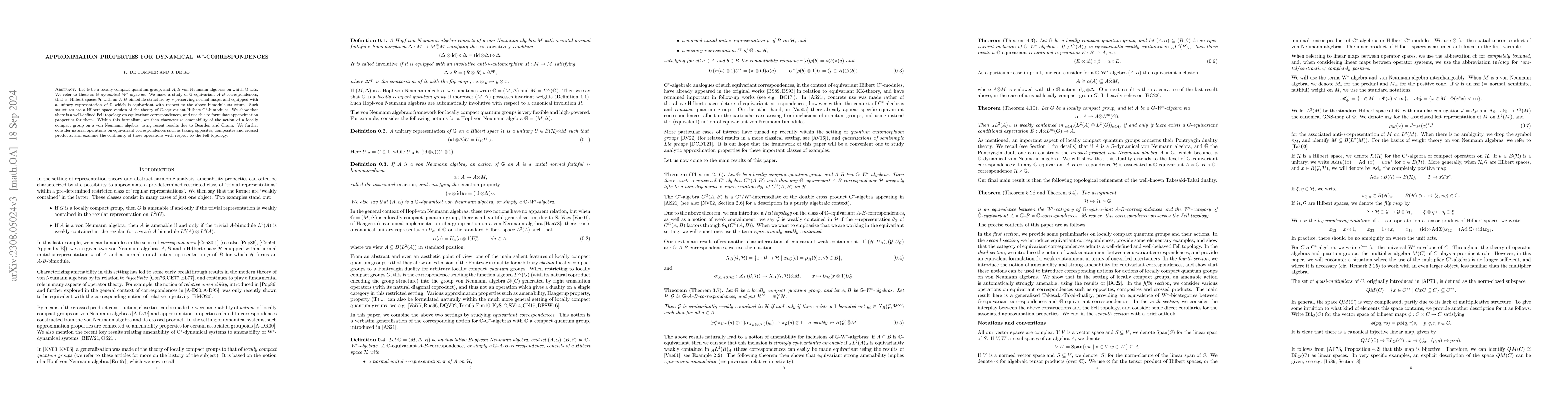 Thumbnail for Approximation properties for dynamical W*-correspondences