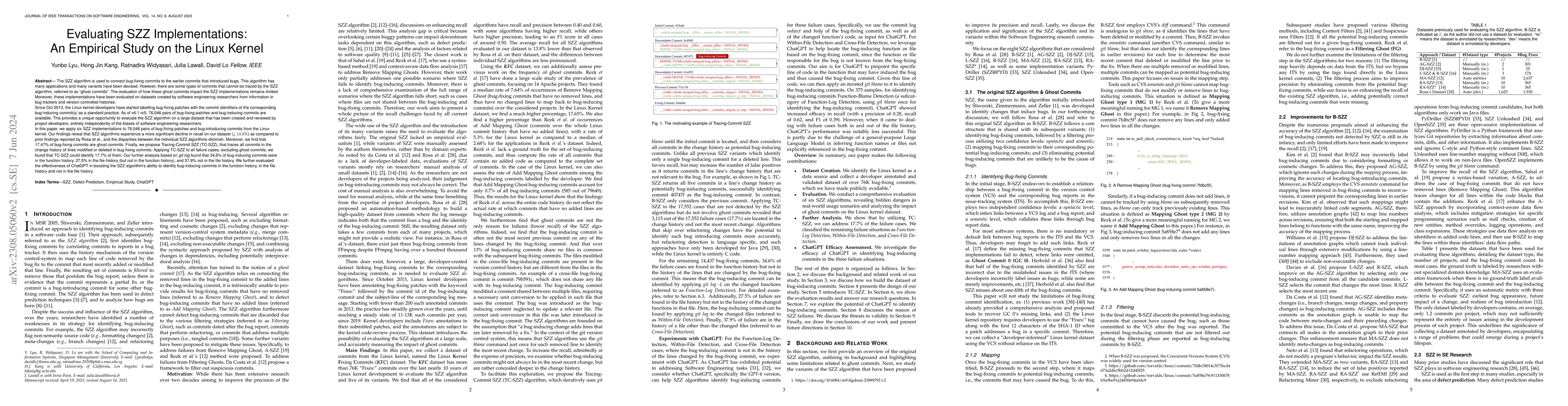 Thumbnail for Evaluating SZZ Implementations: An Empirical Study on the Linux Kernel
