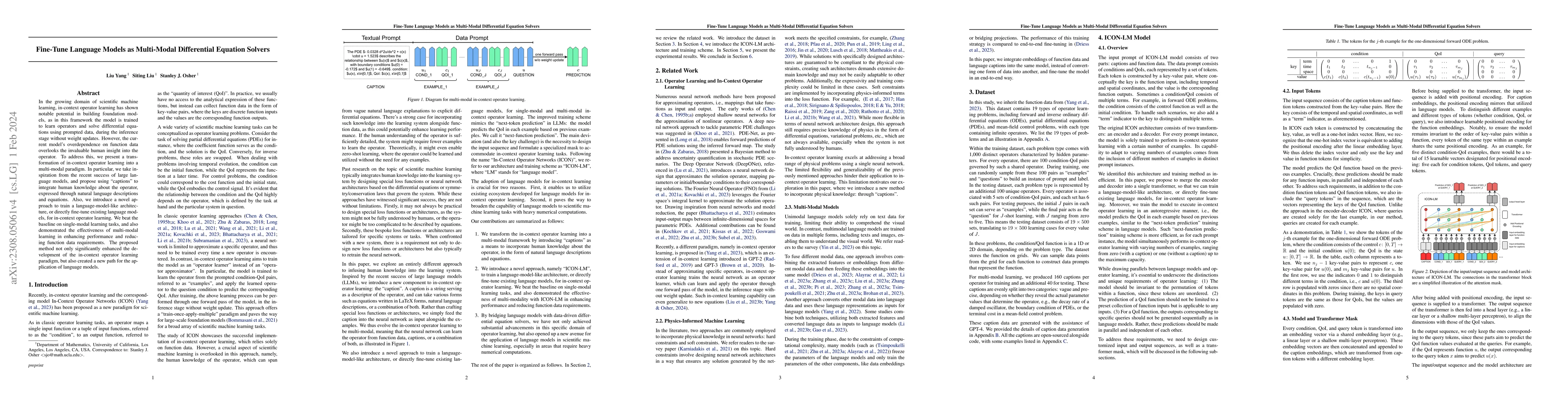 Thumbnail for Fine-Tune Language Models as Multi-Modal Differential Equation Solvers