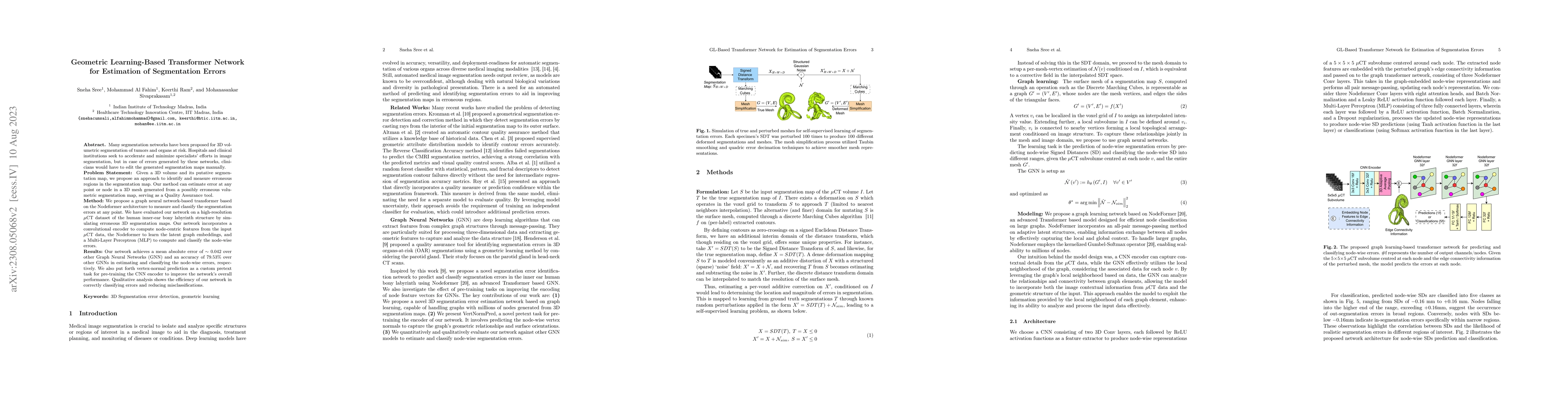 Thumbnail for Geometric Learning-Based Transformer Network for Estimation of
  Segmentation Errors