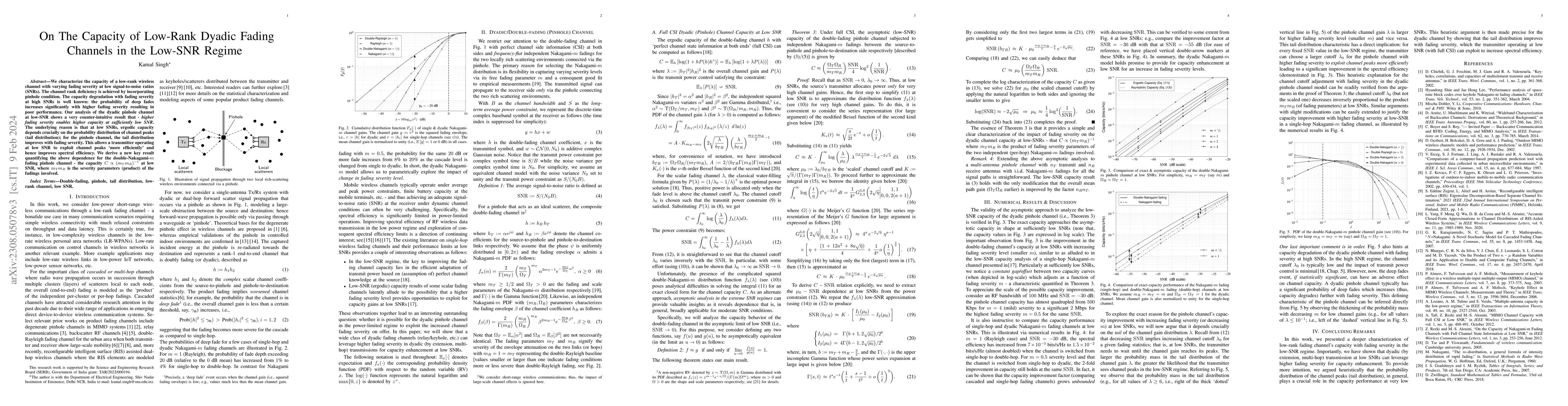 Thumbnail for On The Capacity of Low-Rank Dyadic Fading Channels in the Low-SNR Regime