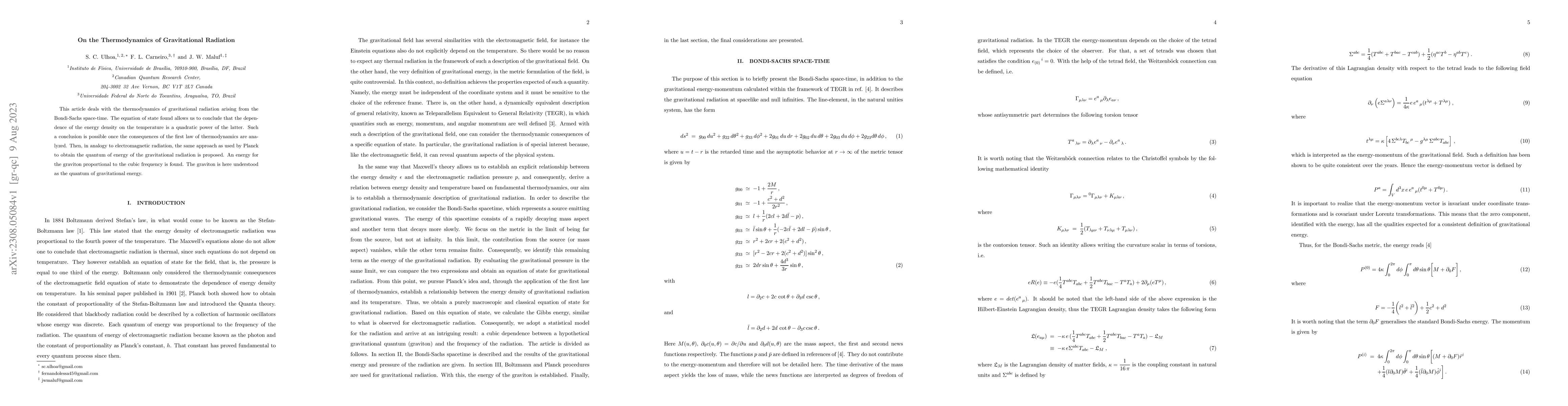 Thumbnail for On the Thermodynamics of Gravitational Radiation