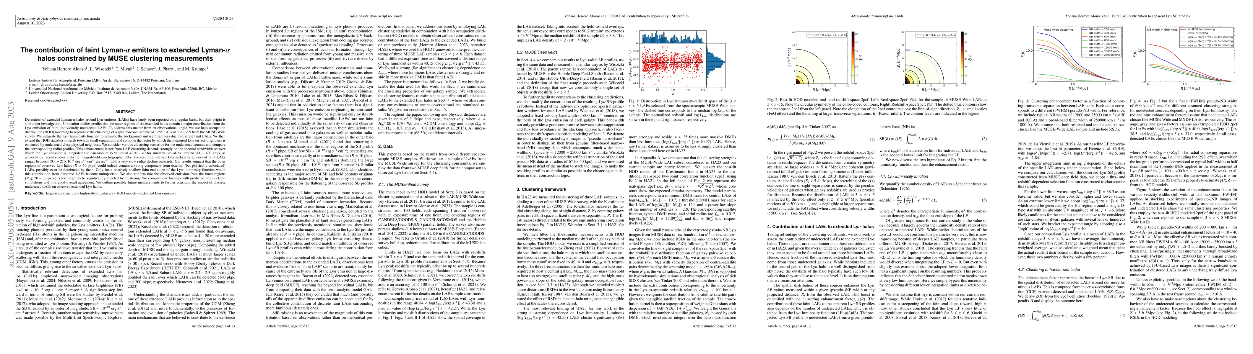 Thumbnail for The contribution of faint Lyman-$\alpha$ emitters to extended
  Lyman-$\alpha$ halos constrained by MUSE clustering measurements