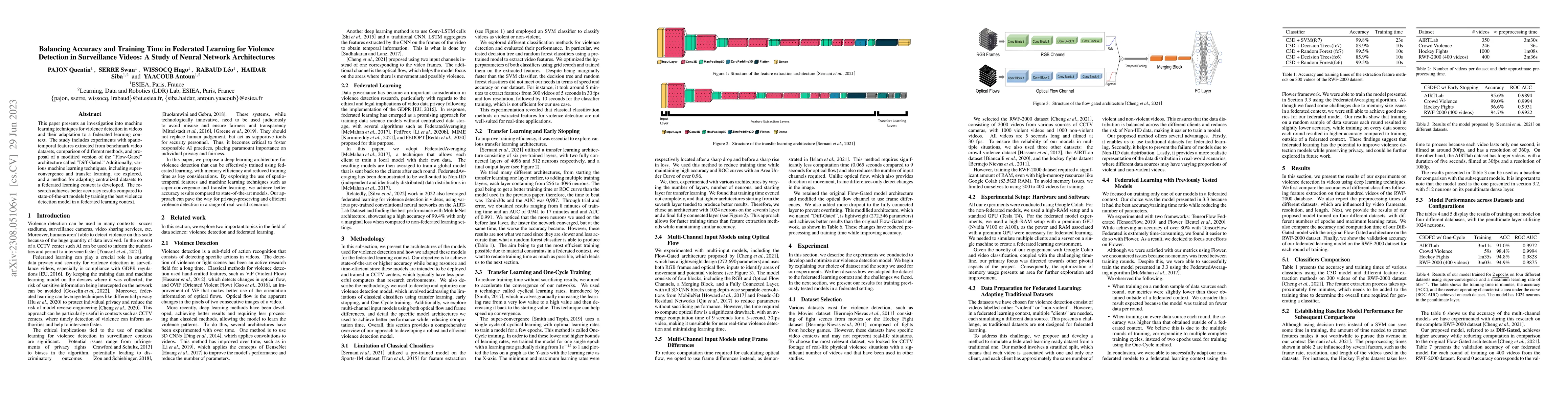 Thumbnail for Balancing Accuracy and Training Time in Federated Learning for Violence
  Detection in Surveillance Videos: A Study of Neural Network Architectures