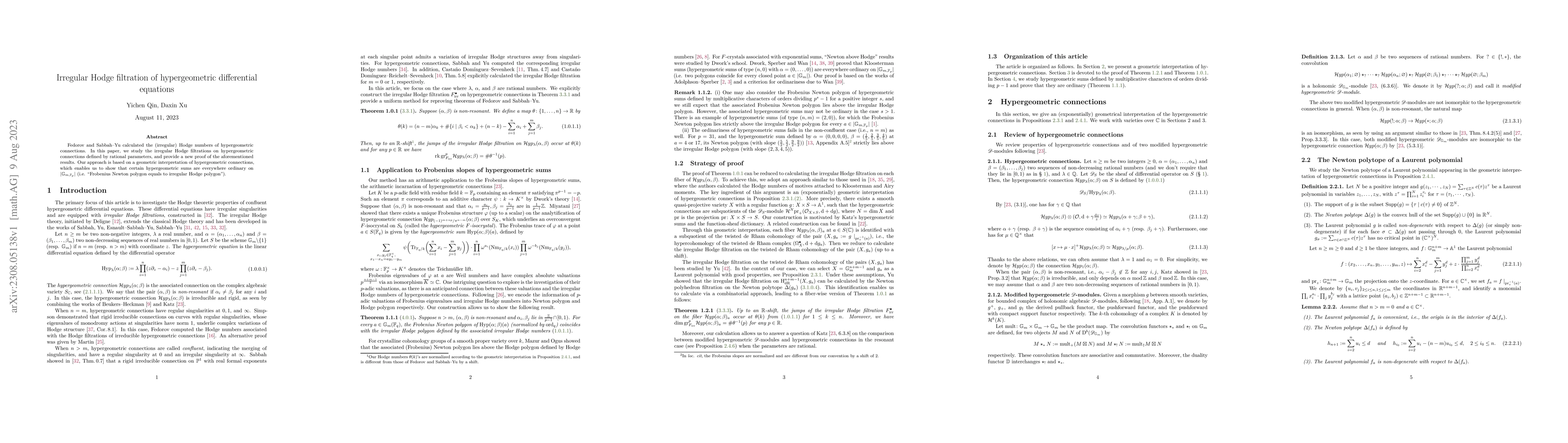 Thumbnail for Irregular Hodge filtration of hypergeometric differential equations