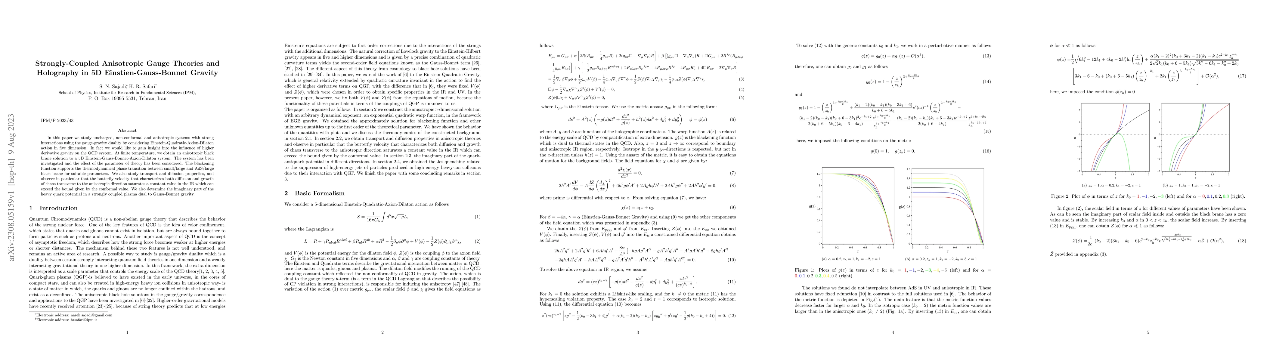 Thumbnail for Strongly-Coupled Anisotropic Gauge Theories and Holography in 5D
  Einstien-Gauss-Bonnet Gravity