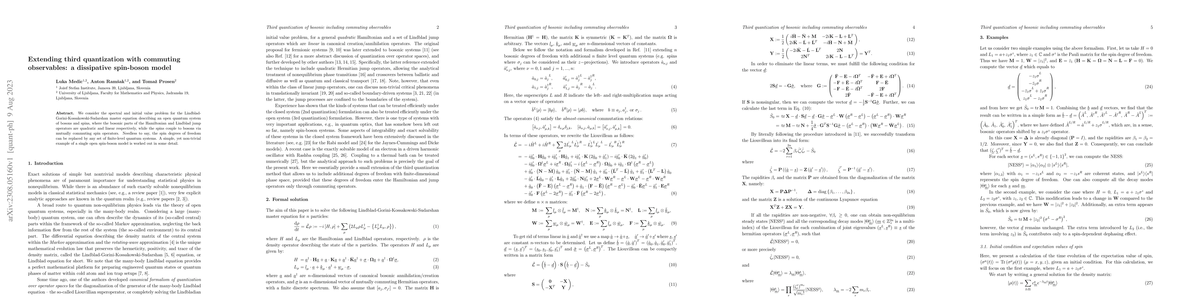 Thumbnail for Extending third quantization with commuting observables: a dissipative
  spin-boson model