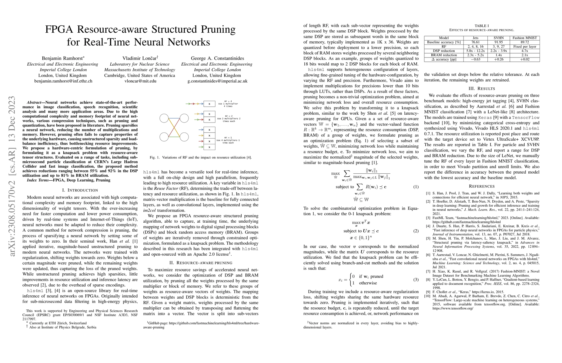 Thumbnail for FPGA Resource-aware Structured Pruning for Real-Time Neural Networks