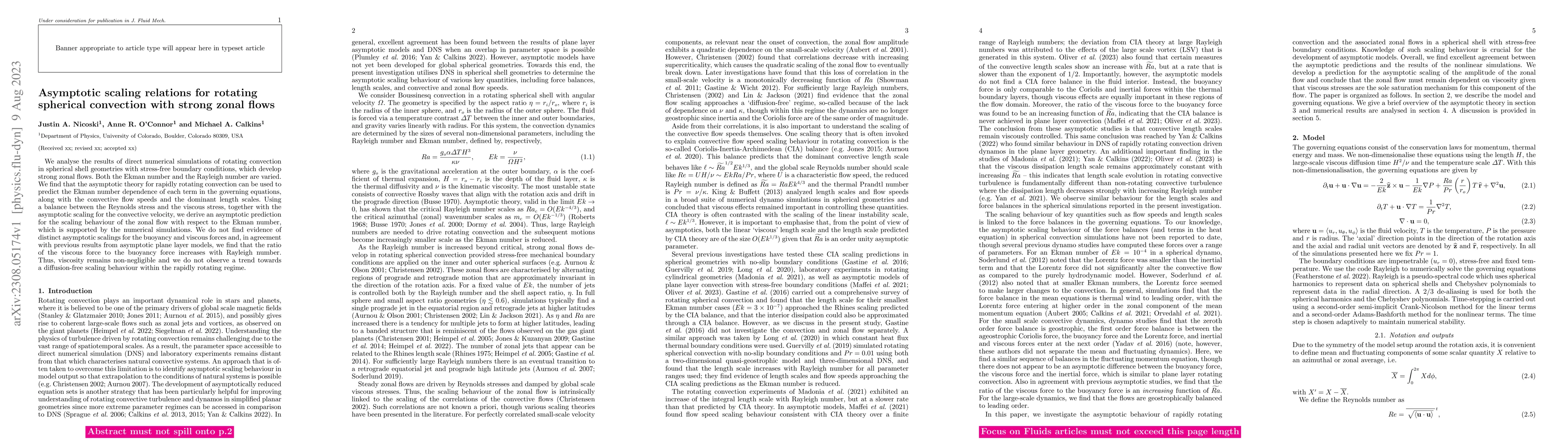Thumbnail for Asymptotic scaling relations for rotating spherical convection with
  strong zonal flows