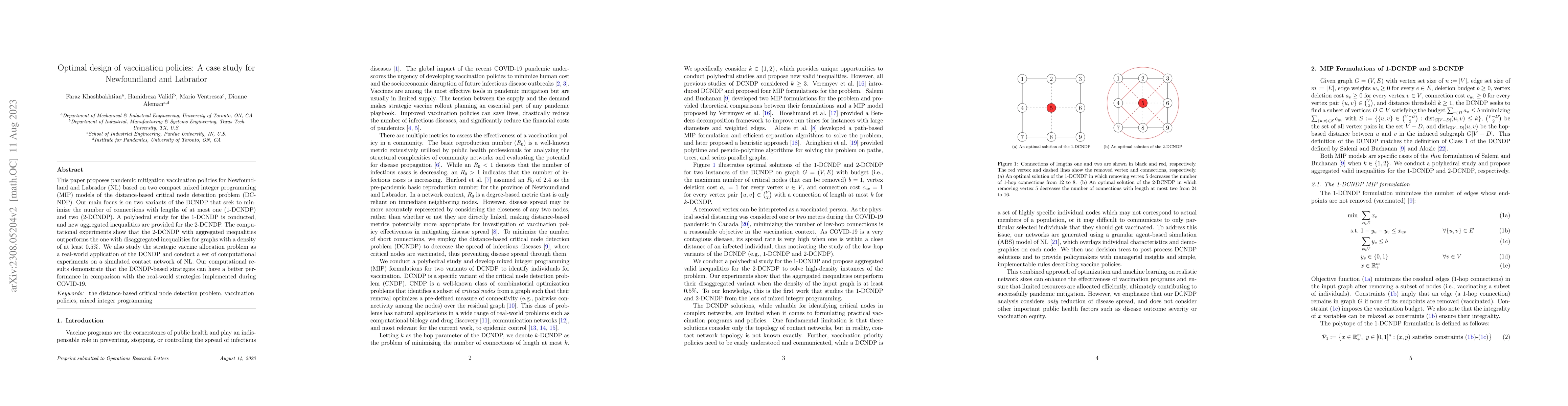 Thumbnail for Optimal design of vaccination policies: A case study for Newfoundland
  and Labrador