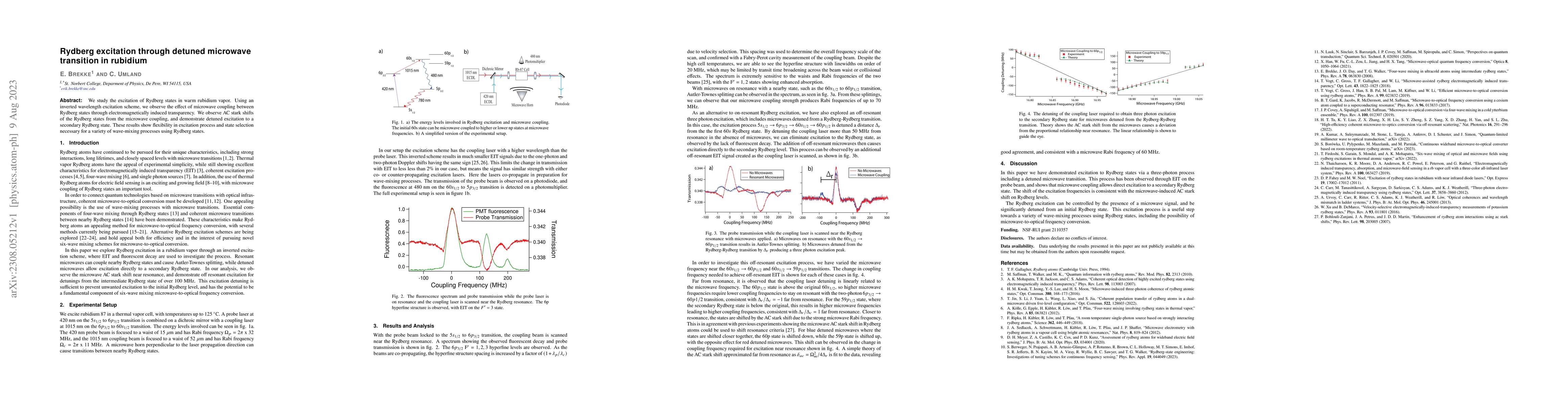 Thumbnail for Rydberg excitation through detuned microwave transition in rubidium