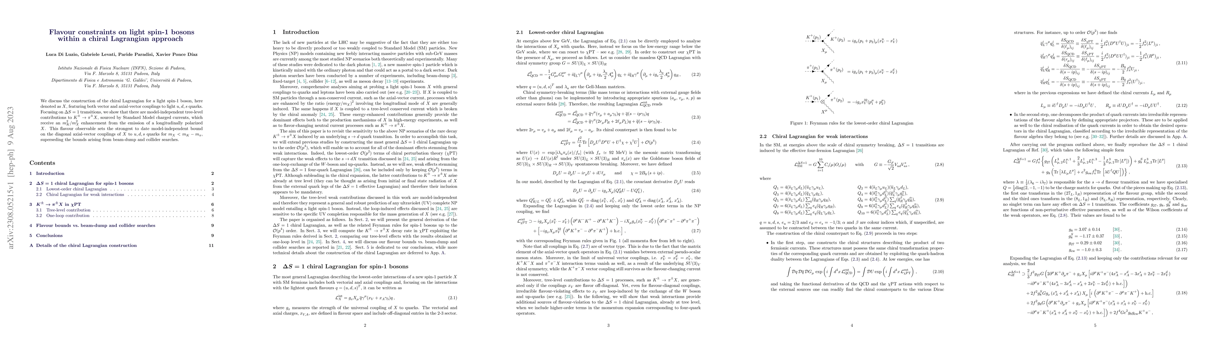 Thumbnail for Flavour constraints on light spin-1 bosons within a chiral Lagrangian
  approach