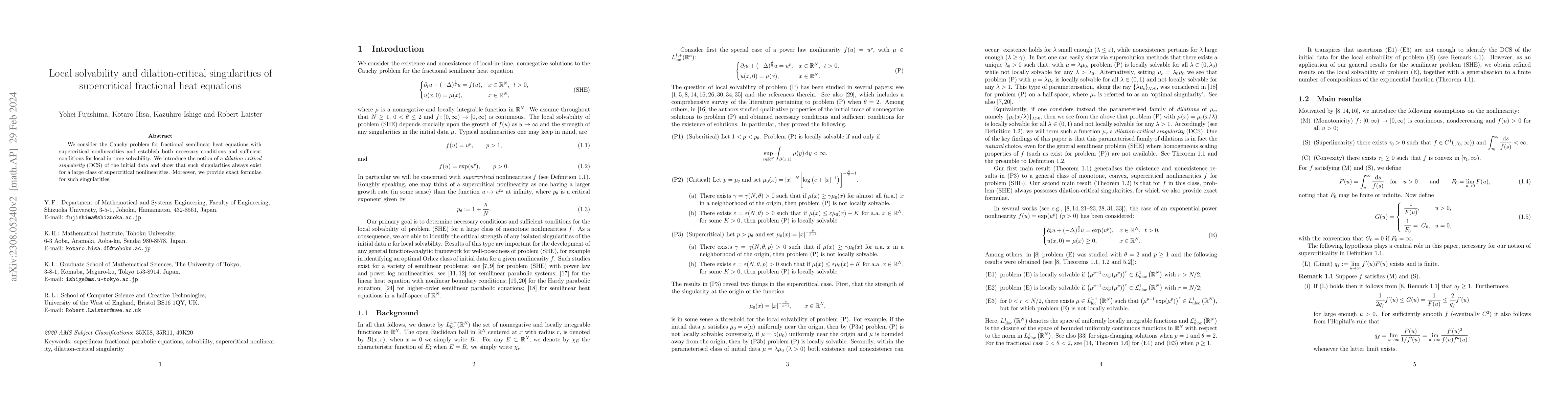 Thumbnail for Local solvability and dilation-critical singularities of supercritical
  fractional heat equations