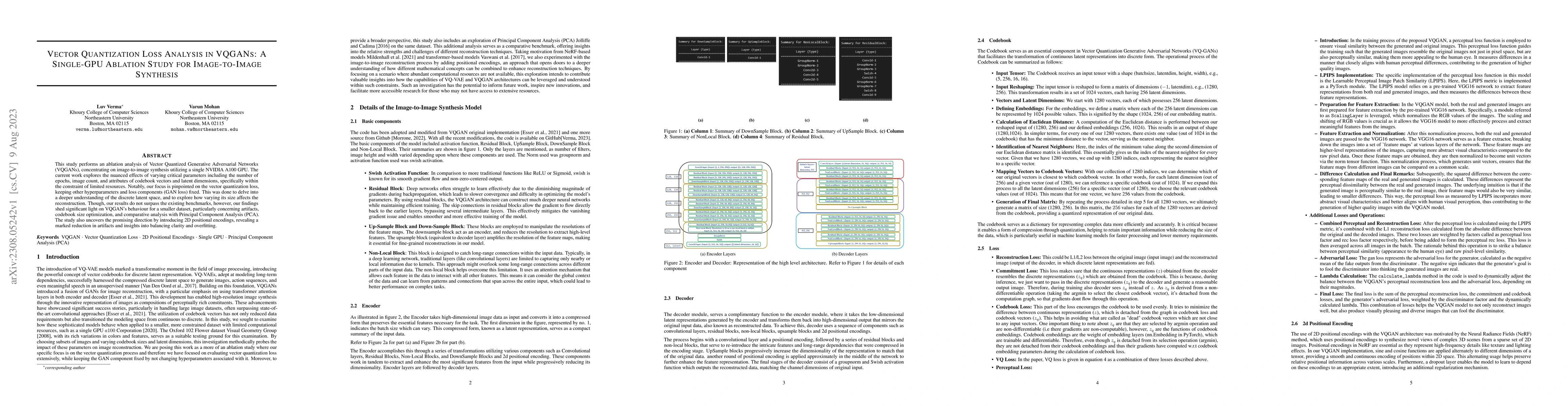 Thumbnail for Vector quantization loss analysis in VQGANs: a single-GPU ablation study
  for image-to-image synthesis