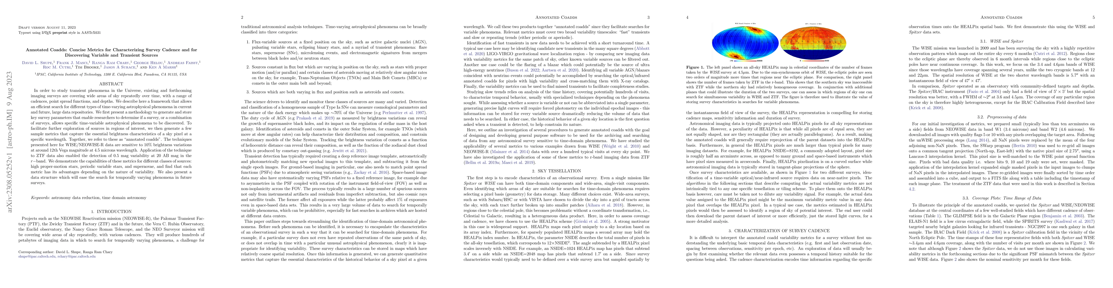 Thumbnail for Annotated Coadds: Concise Metrics for Characterizing Survey Cadence and
  for Discovering Variable and Transient Sources