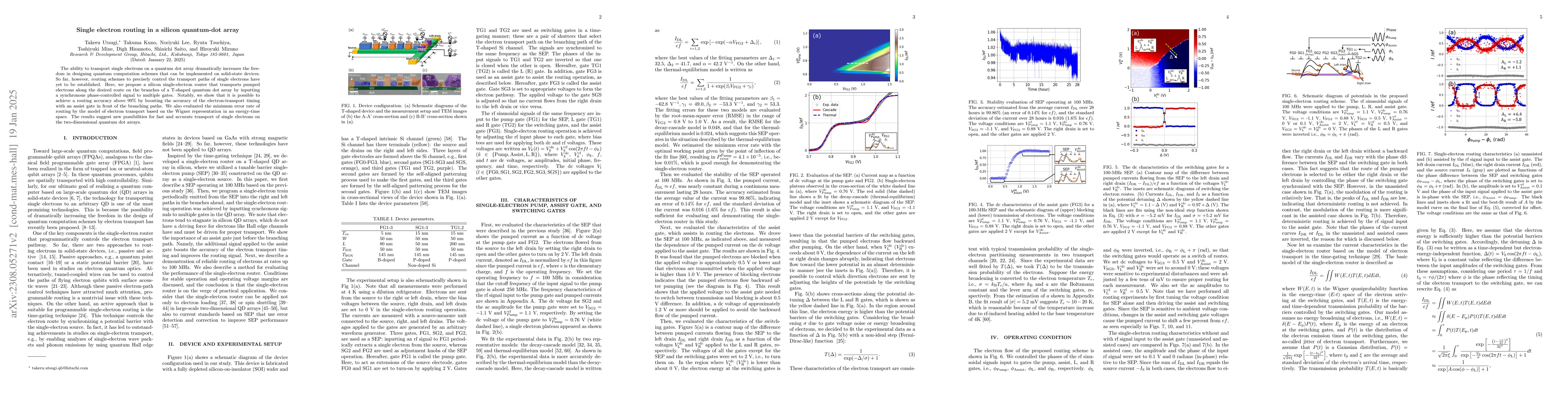Thumbnail for Single electron routing in a silicon quantum-dot array
