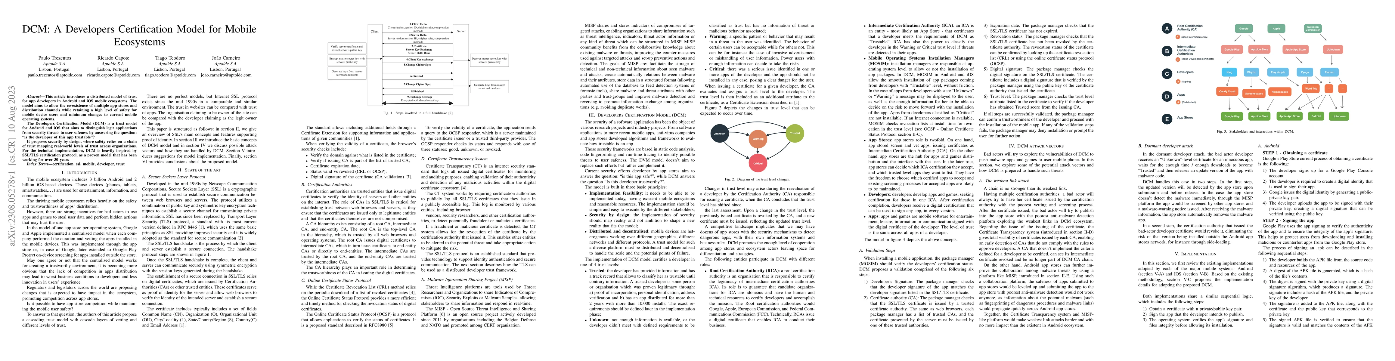 Thumbnail for DCM: A Developers Certification Model for Mobile Ecosystems