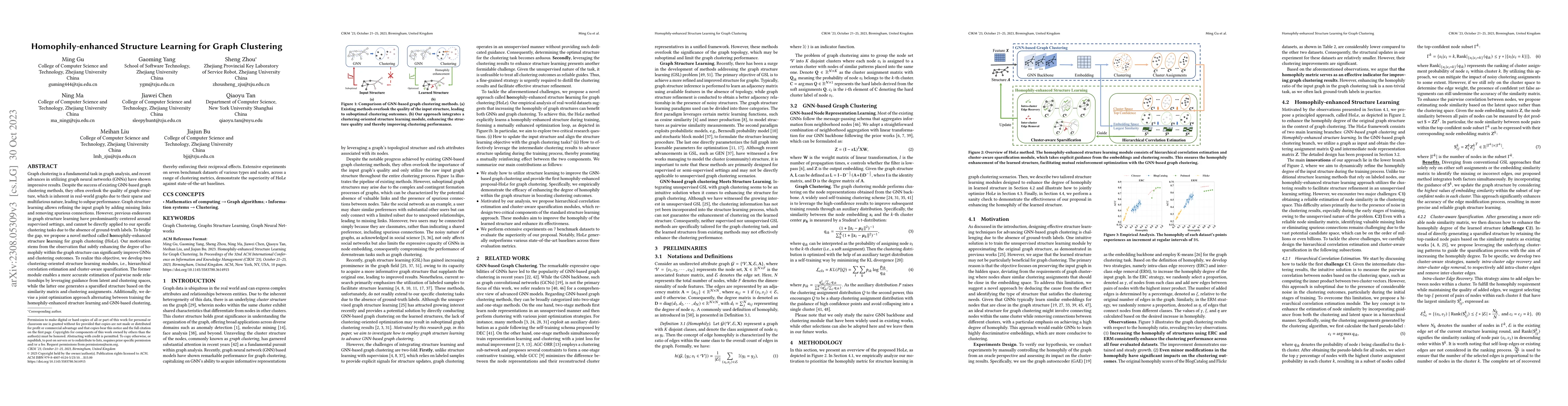 Thumbnail for Homophily-enhanced Structure Learning for Graph Clustering