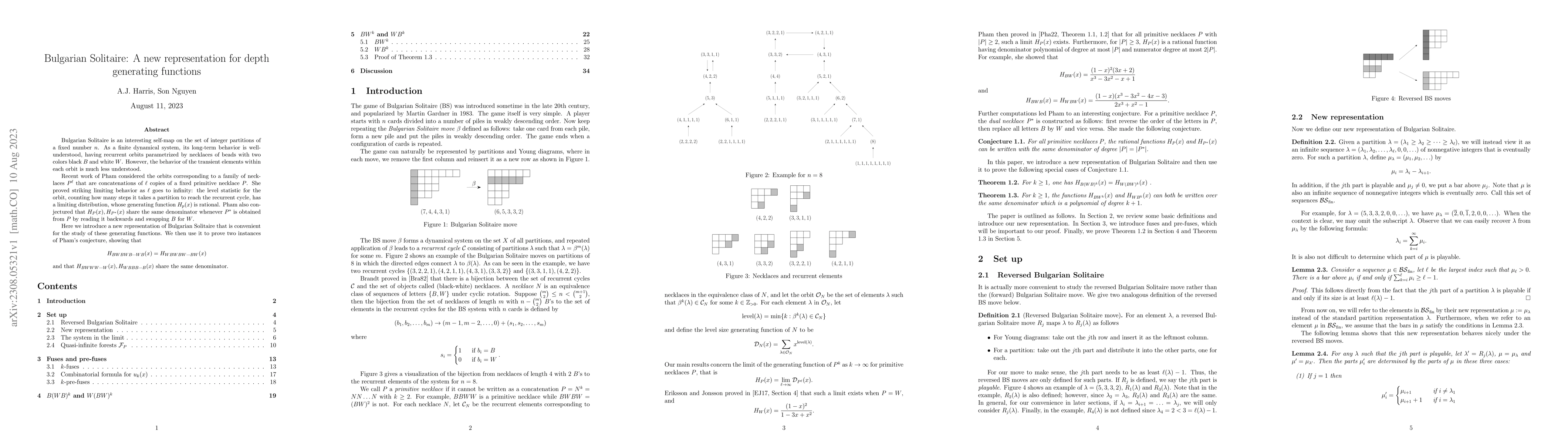 Thumbnail for Bulgarian Solitaire: A new representation for depth generating functions