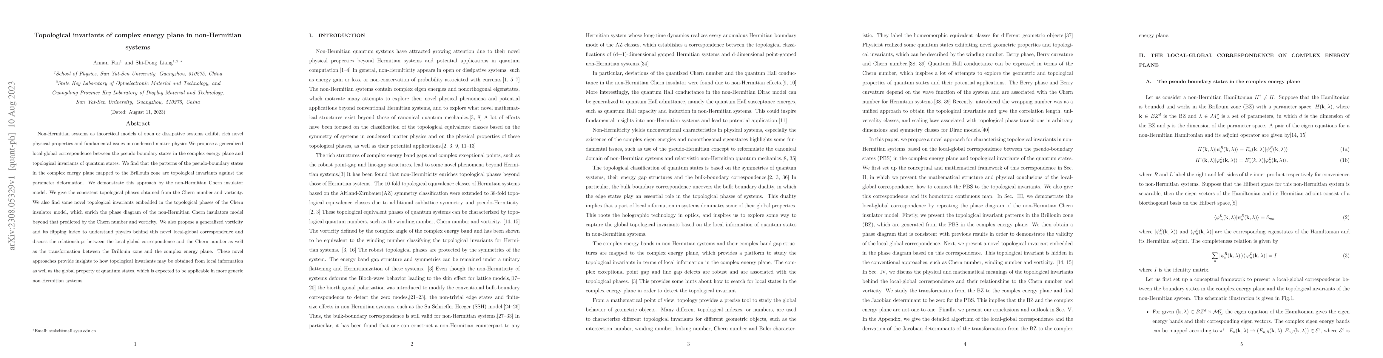 Thumbnail for Topological invariants of complex energy plane in non-Hermitian systems