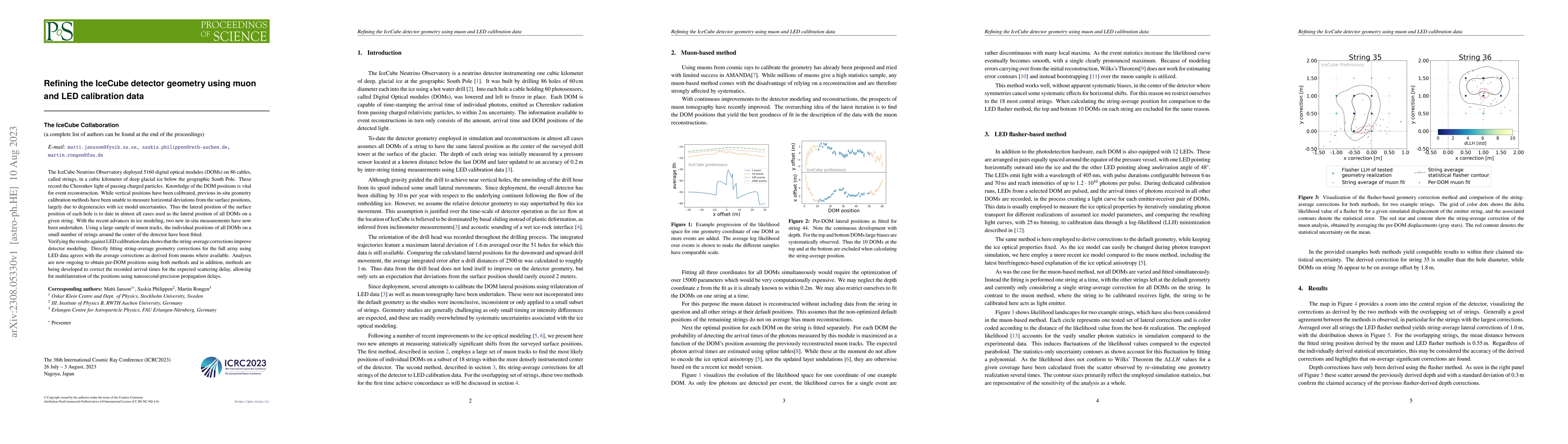 Thumbnail for Refining the IceCube detector geometry using muon and LED calibration
  data