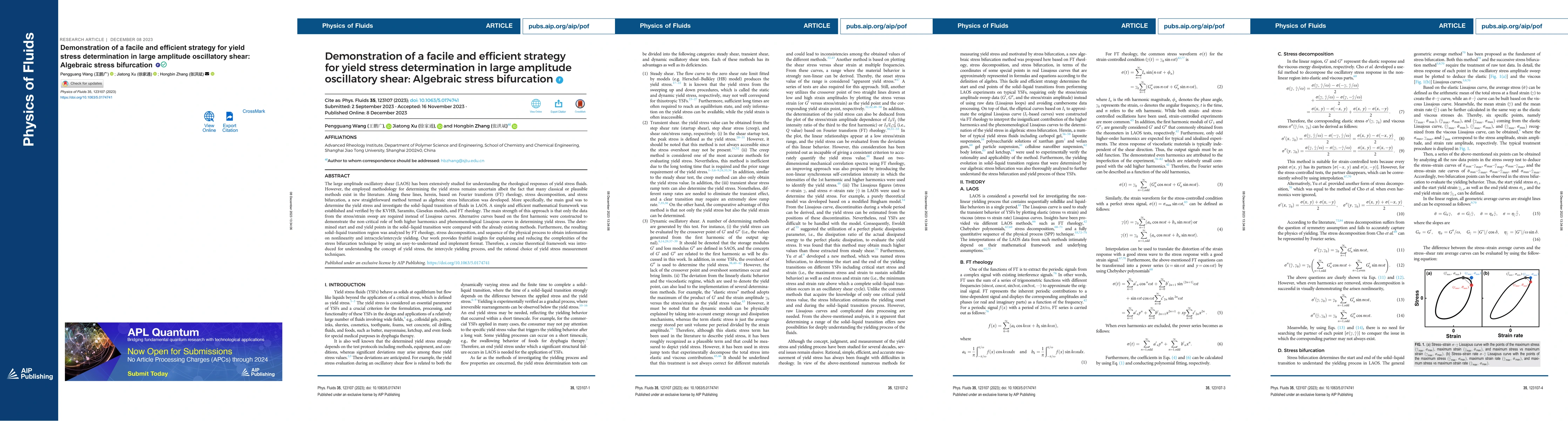 Thumbnail for Demonstration of a Facile and Efficient Strategy for Yield Stress
  Determination in Large Amplitude Oscillatory Shear: Algebraic Stress
  Bifurcation
