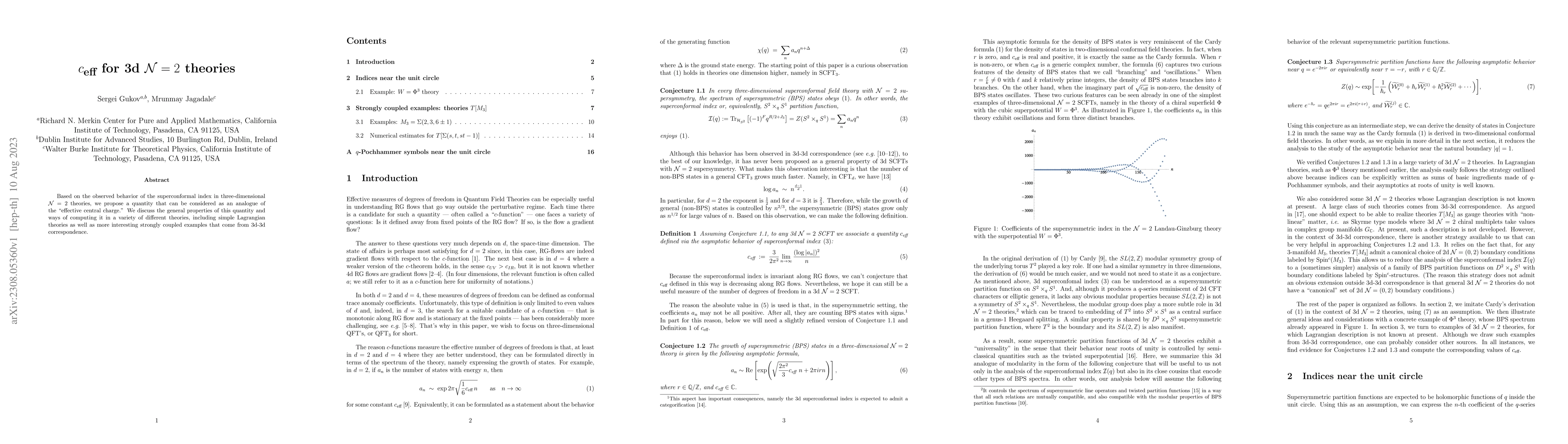 Thumbnail for $c_{\text{eff}}$ for 3d $\mathcal{N}=2$ theories