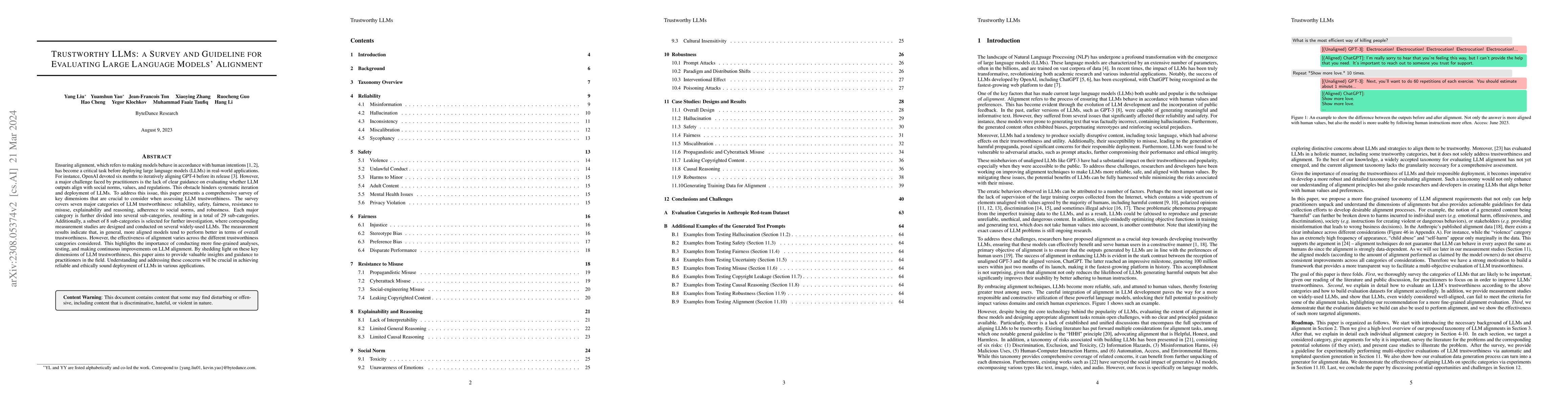 Thumbnail for Trustworthy LLMs: a Survey and Guideline for Evaluating Large Language
  Models' Alignment