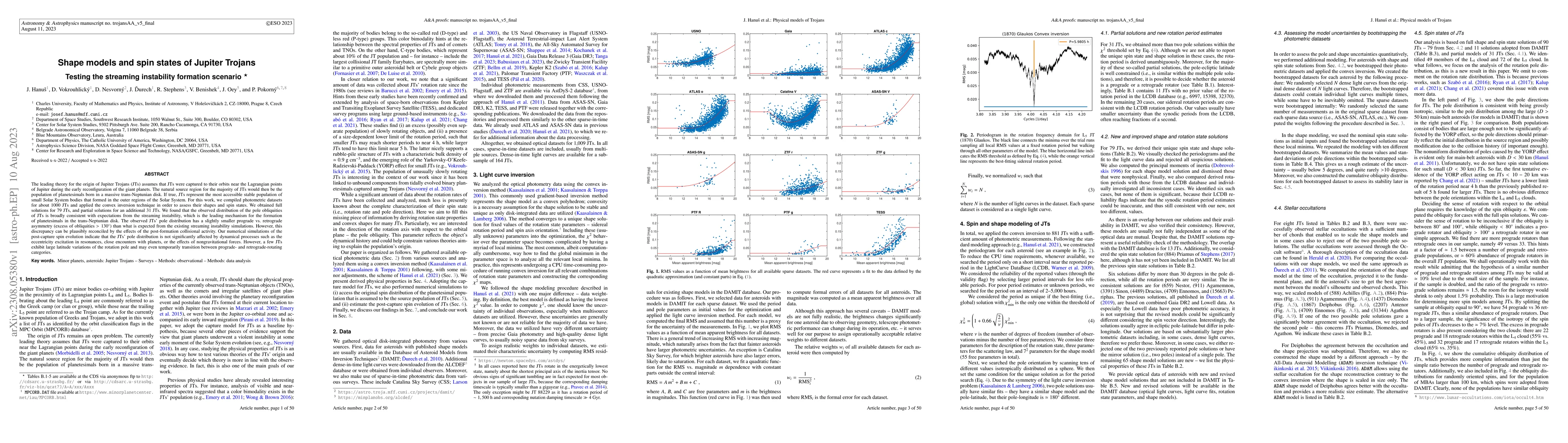 Thumbnail for Shape models and spin states of Jupiter Trojans: Testing the streaming
  instability formation scenario