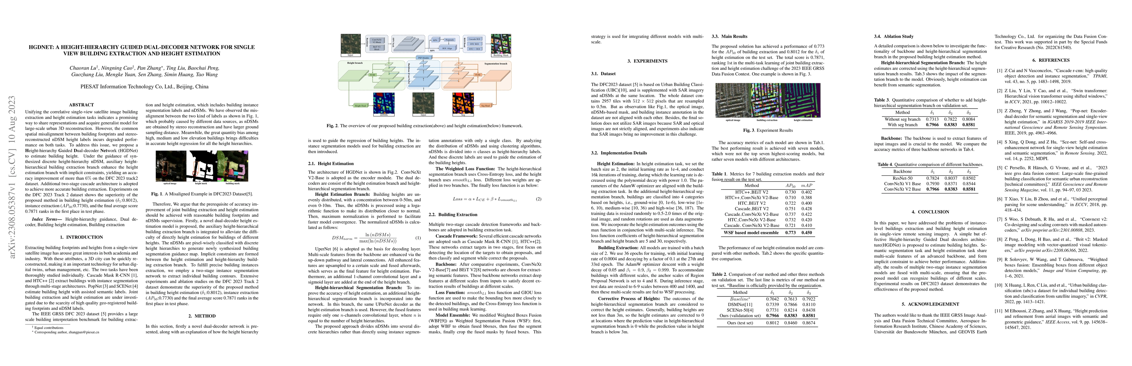 Thumbnail for HGDNet: A Height-Hierarchy Guided Dual-Decoder Network for Single View
  Building Extraction and Height Estimation