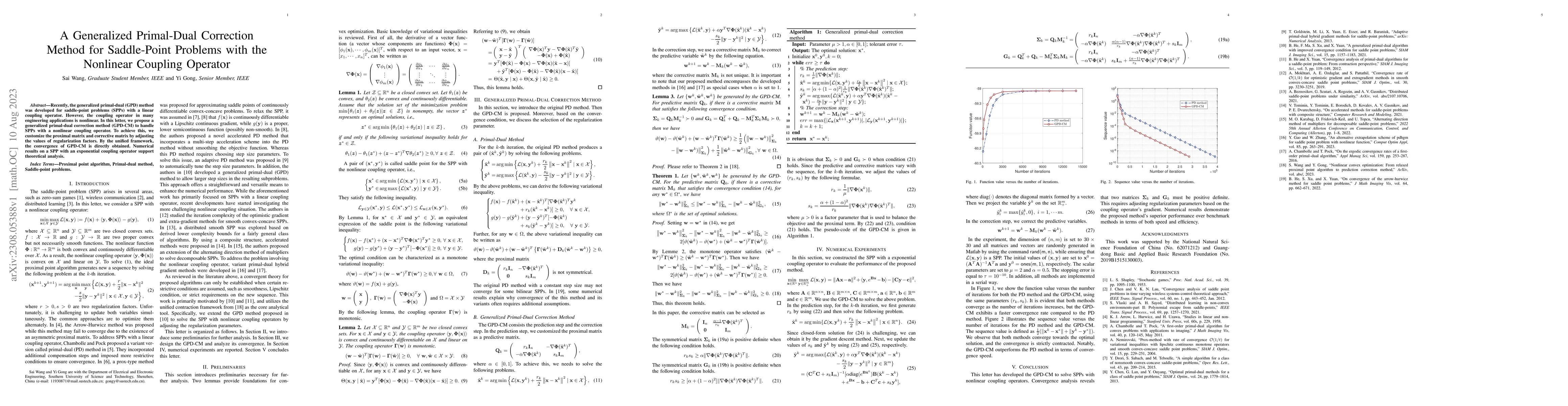Thumbnail for A Generalized Primal-Dual Correction Method for Saddle-Point Problems
  with the Nonlinear Coupling Operator