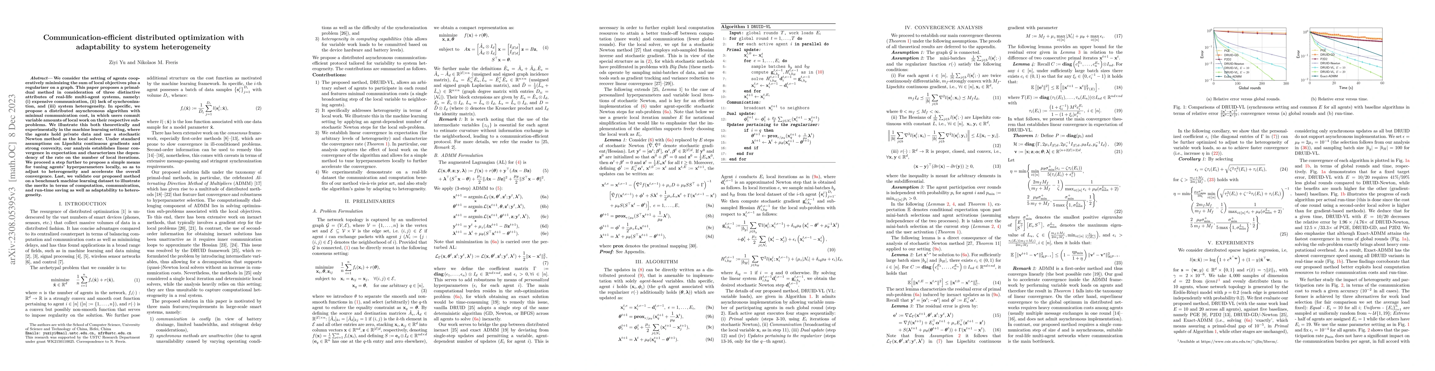 Thumbnail for Communication-efficient distributed optimization with adaptability to
  system heterogeneity