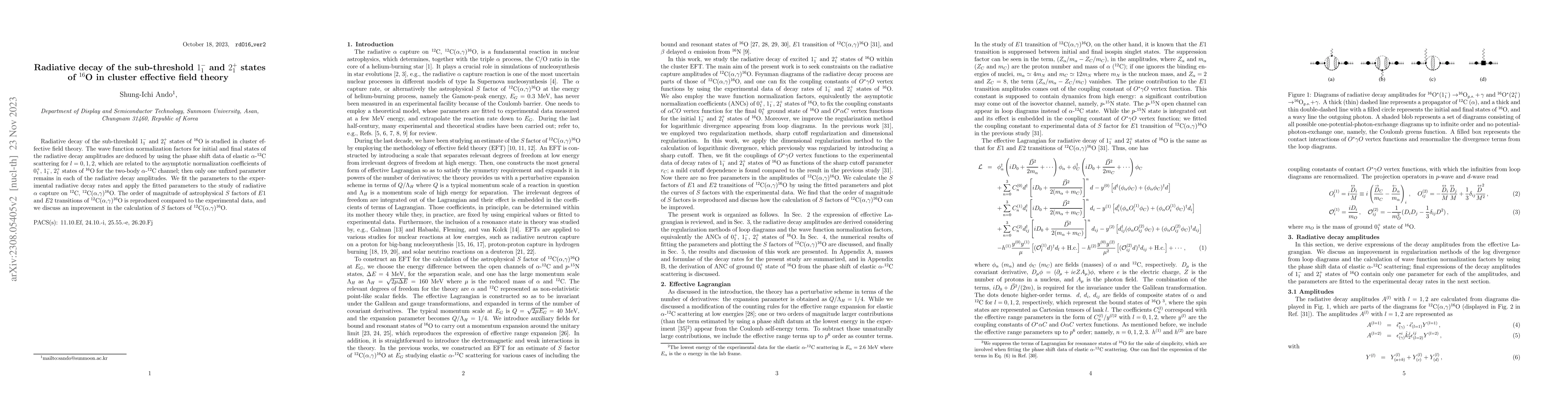 Thumbnail for Radiative decay of the sub-threshold $1_1^-$ and $2_1^+$ states of
  $^{16}$O in cluster effective field theory