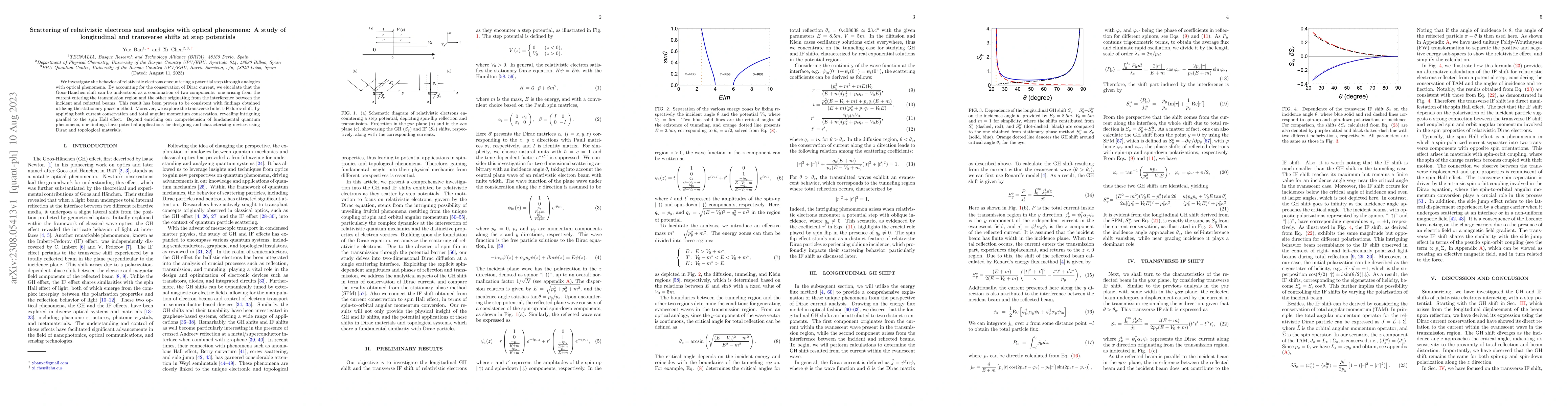 Thumbnail for Scattering of relativistic electrons and analogies with optical
  phenomena: A study of longitudinal and transverse shifts at step potentials