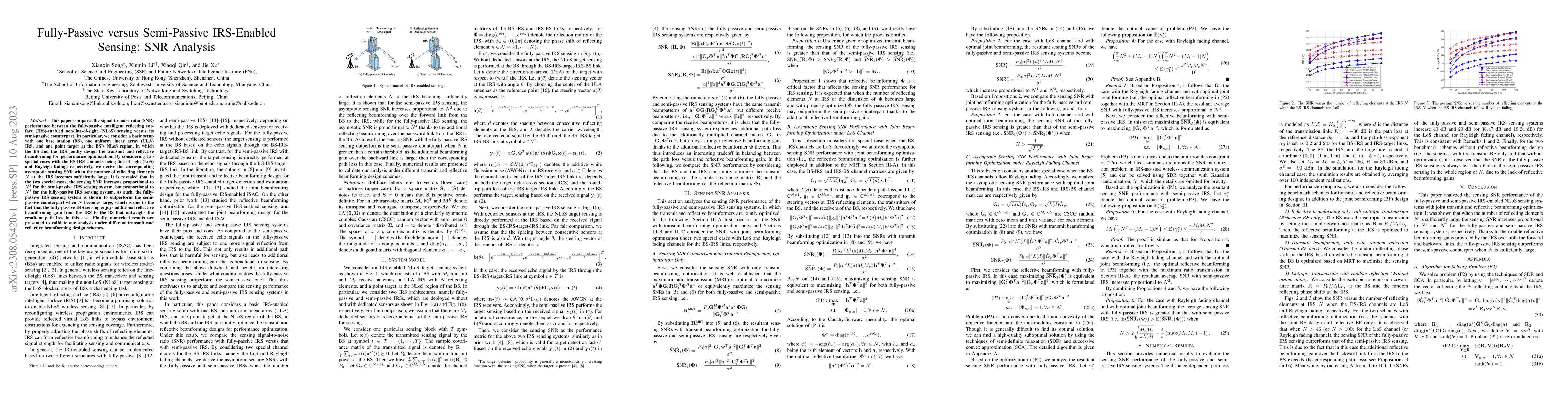 Thumbnail for Fully-Passive versus Semi-Passive IRS-Enabled Sensing: SNR Analysis