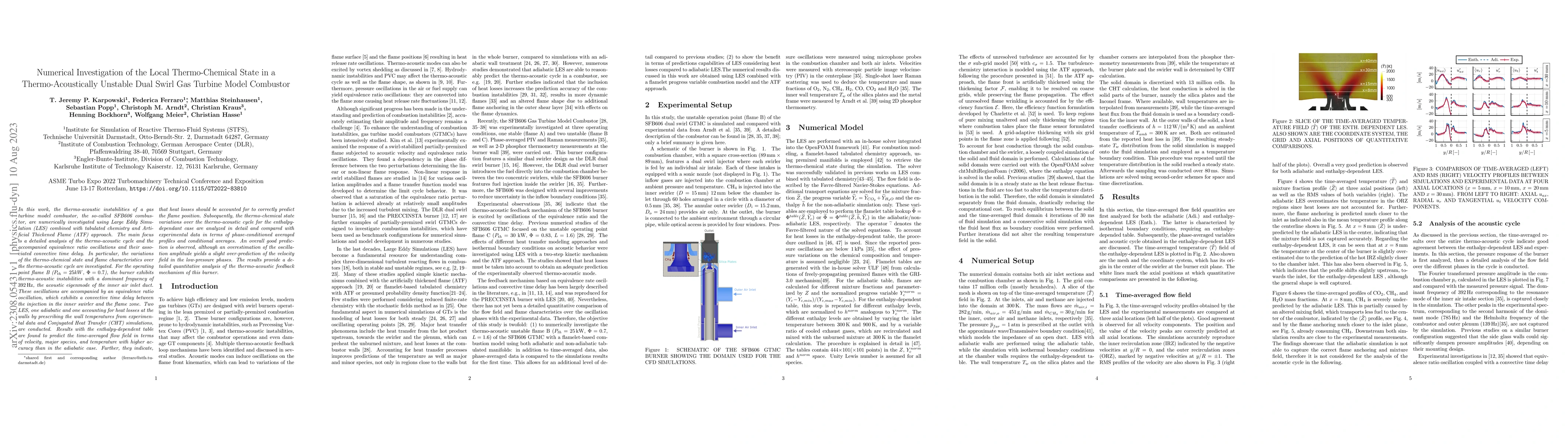 Thumbnail for Numerical Investigation of the Local Thermo-Chemical State in a
  Thermo-Acoustically Unstable Dual Swirl Gas Turbine Model Combustor