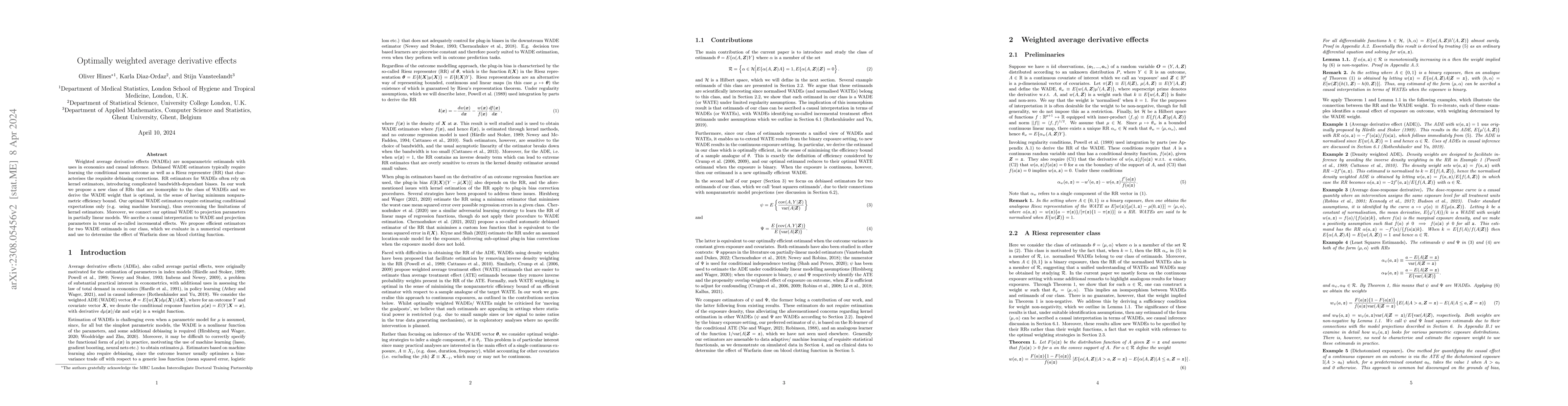 Thumbnail for Optimally weighted average derivative effects