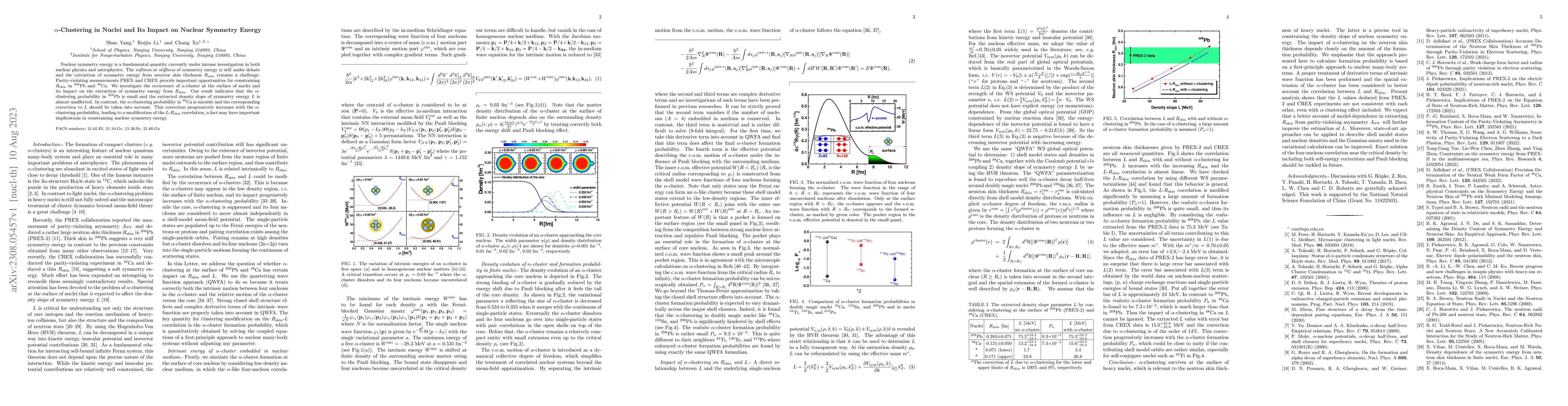 Thumbnail for Alpha-Clustering in Nuclei and Its Impact on Nuclear Symmetry Energy