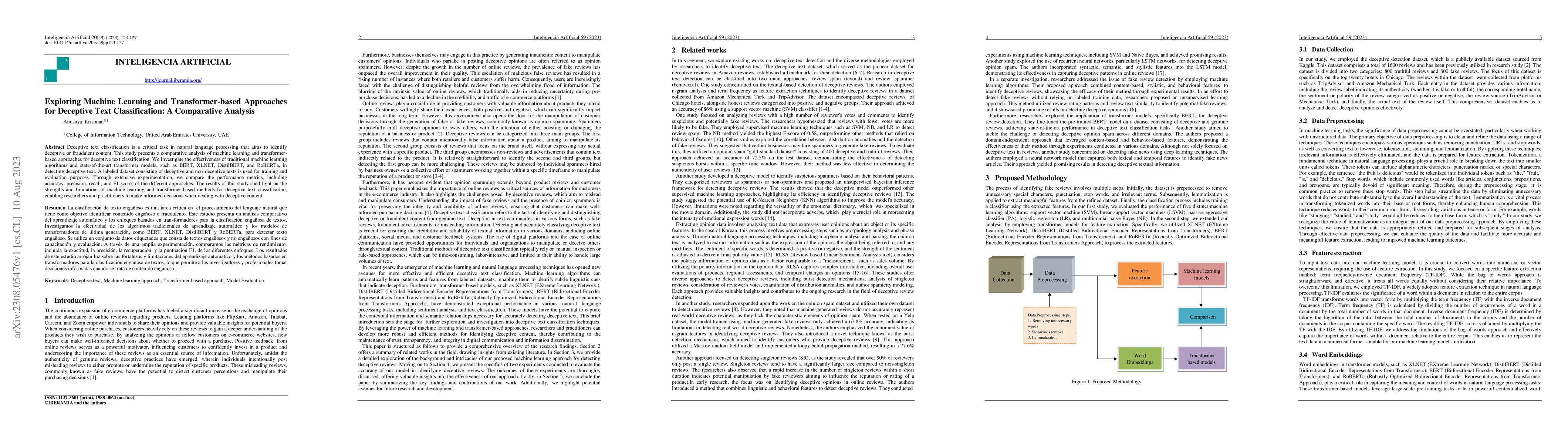 Thumbnail for Exploring Machine Learning and Transformer-based Approaches for
  Deceptive Text Classification: A Comparative Analysis