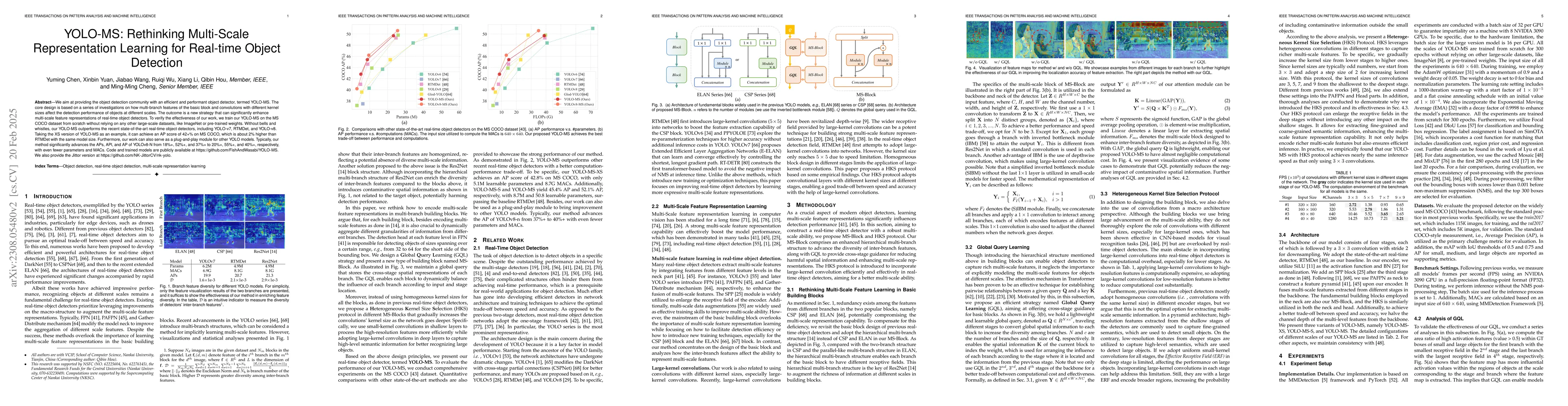 Thumbnail for YOLO-MS: Rethinking Multi-Scale Representation Learning for Real-time
  Object Detection