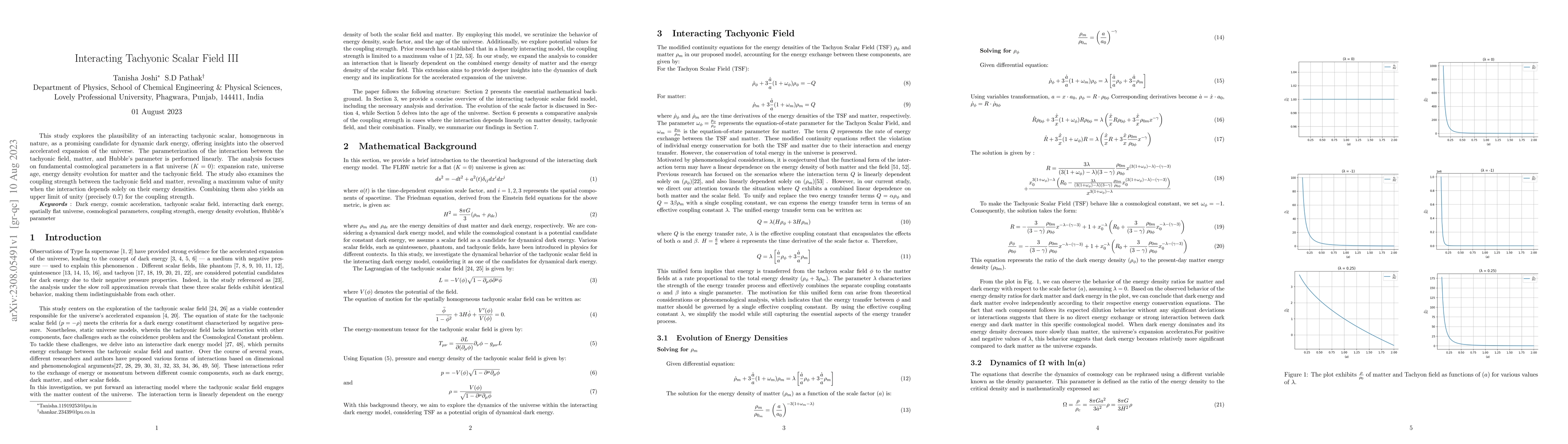 Thumbnail for Interacting Tachyonic Scalar Field III