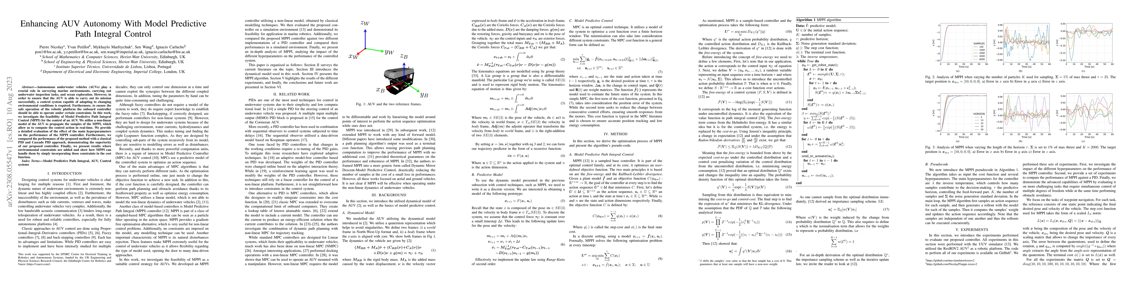 Thumbnail for Enhancing AUV Autonomy With Model Predictive Path Integral Control