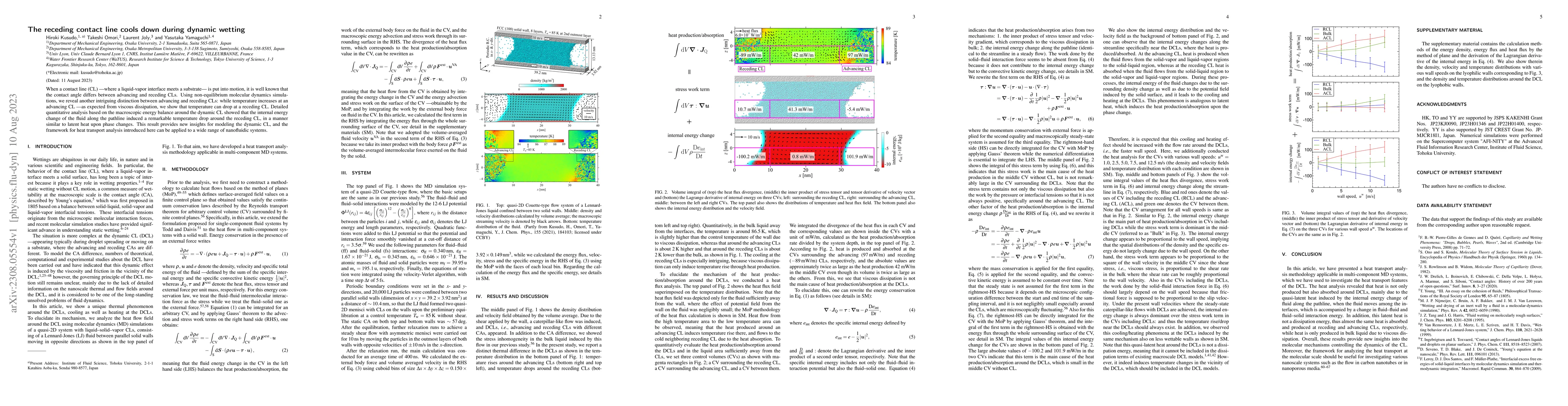 Thumbnail for The receding contact line cools down during dynamic wetting