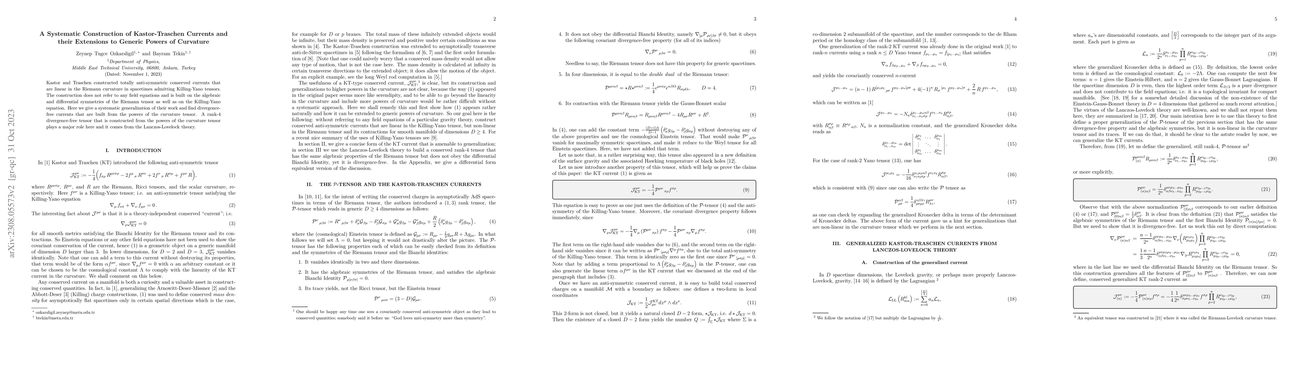 Thumbnail for A Systematic Construction of Kastor-Traschen Currents and their
  Extensions to Generic Powers of Curvature