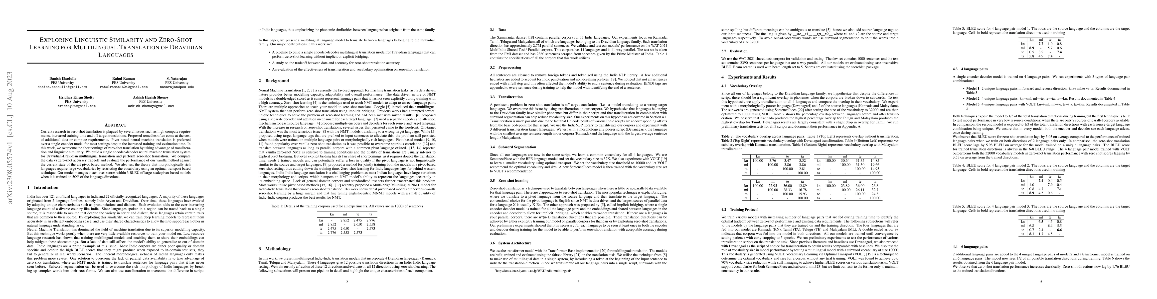 Thumbnail for Exploring Linguistic Similarity and Zero-Shot Learning for Multilingual
  Translation of Dravidian Languages